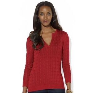 Ralph Lauren Red V-Neck Sweater